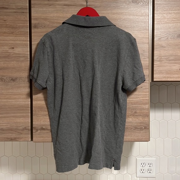 TOMMY HILFIGER Cotton Polo Shirt Short Sleeve Gray Size Large - Picture 5 of 5